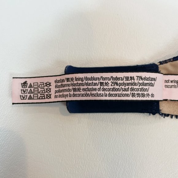 NWOT Victoria's Secret Bra 32C Unlined Plunge Blue Beige B145 - Picture 9 of 10